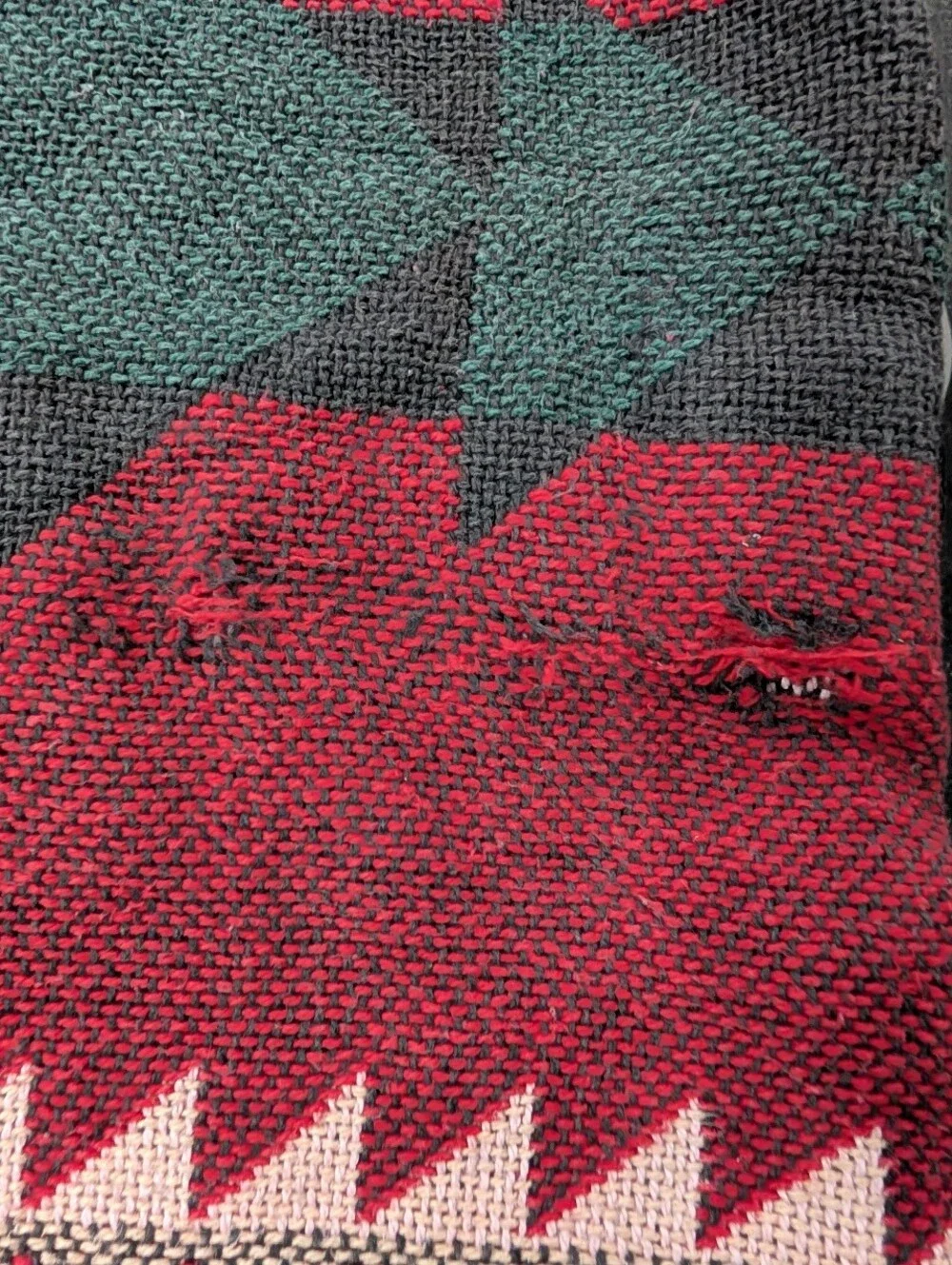 Vintage Crown Craft Aztec Southwest Throw Blanket 5'x4' Made in USA